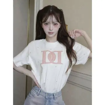 Darich 퀼팅 아플리케 비쥬 T셔츠 화이트