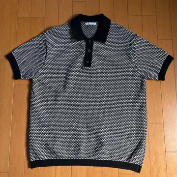 ZARA 블랙 화이트 니트 피케 셔츠 L