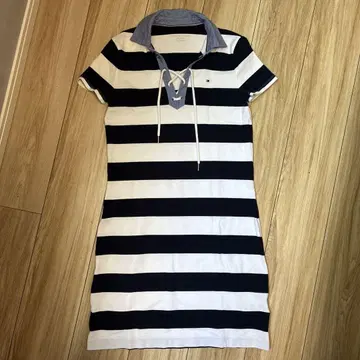 TOMMY HILFIGER 마린 폴로 원피스 스트라이프 XS 사이즈