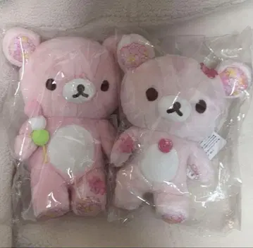 2개 리락쿠마 코리락쿠마 벚꽃 모아서 앉아있는 봉제 인형