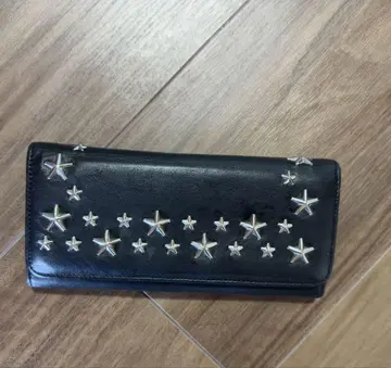 JIMMY CHOO 블랙 장지갑 별 모양 스터드
