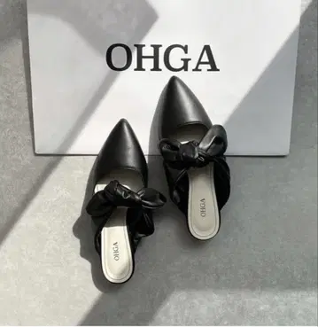 OHGA 리본 뮬 가죽 22.5cm