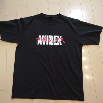 AVIREX 아비렉스 카타카나 로고 반팔 티셔츠 블랙 XL