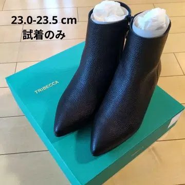 TRIBECCA 23.5cm 시착만 한 블랙 가죽 부츠 천연 가죽
