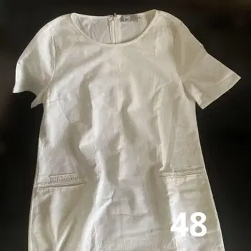 밀라 숀 화이트 반팔 셔츠 원피스