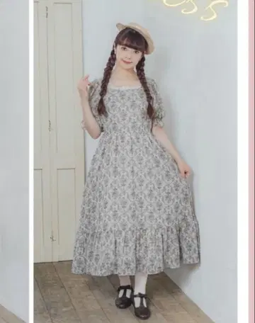 시마미사 스퀘어 프릴 원피스 m petit