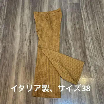 체크 무늬 슬랙스 사이즈 38 브라운 계열
