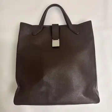 Bill Amberg 다크 브라운 가죽 토트백