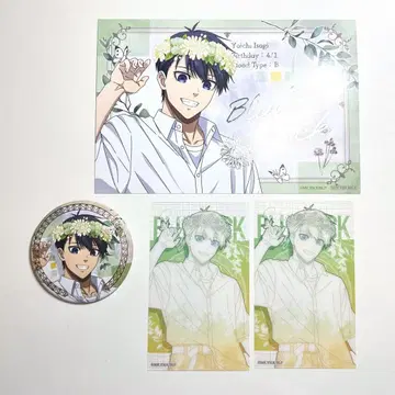 블루 록 flower crown 이사기 요이치 캔뱃지 클리어 카드 특전