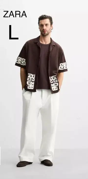 [새상품] ZARA 릴랙스 핏 자수 셔츠 L