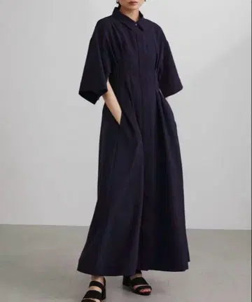 STYLEMIXER 스타일믹서 허리 턱 플레어 셔츠 원피스