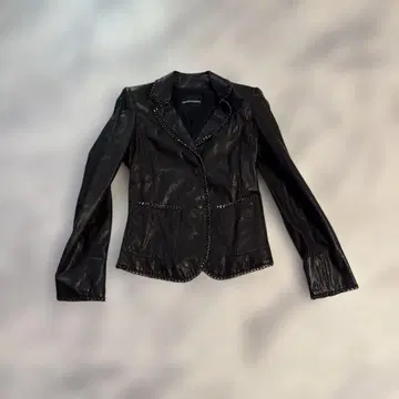 EMPORIO ARMANI 블랙 가죽 자켓