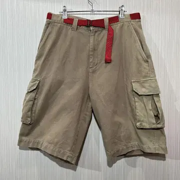 VANS 구제 90년대 카고 팬츠 베이지 숏팬츠 빨간색 벨트 포함
