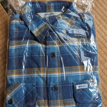 Wrangler 플란넬 긴팔 셔츠 파랑 체크