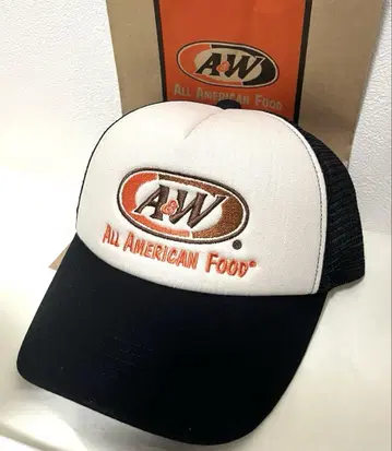 [택 포함 새 상품] 블랙 정품 A&W 캡 블랙 모자 메쉬 종이 봉투