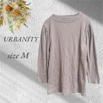 URBANITY 7부 소매 하이넥 리브 티셔츠 M 더스티 컬러 2637