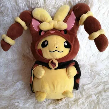 판초를 입은 피카츄 메가 이어롭 봉제 인형 포켓몬 센터