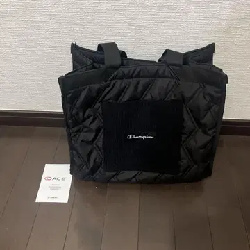 새상품 ace 에이스 Champion 퀼팅 토트백 블랙