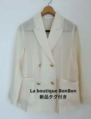 La boutique BonBon 메쉬 메탈 버튼 라이트 자켓