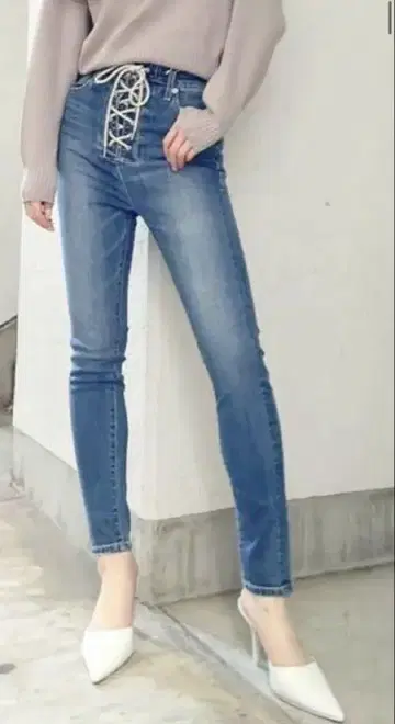GYDA 레이스업 스키니 데님