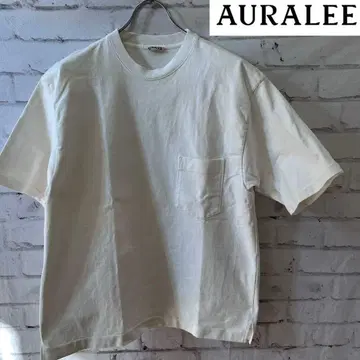 AURALEE 화이트 포켓 티셔츠