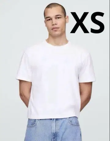 GAP 헤비 웨이트 크롭 티셔츠 화이트 XS 숏 기장