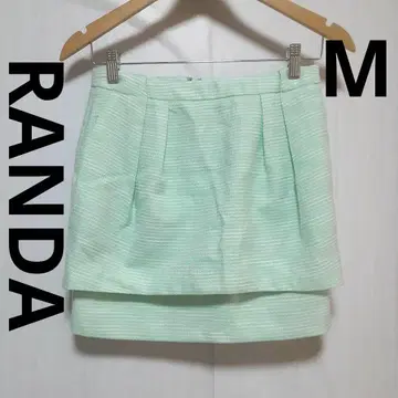 RANDA 민트 그린 턱 트위드 미니 스커트 M