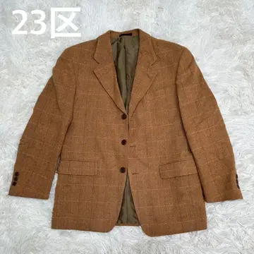 23KU 울 체크 무늬 테일러드 자켓 44 사이즈