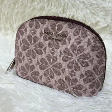 새상품급 Kate Spade 파우치 자카드 지퍼 천연 가죽