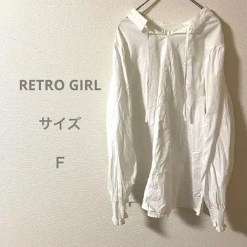 RETRO GIRL 화이트 긴팔 셔츠 산뜻한 성인 여성