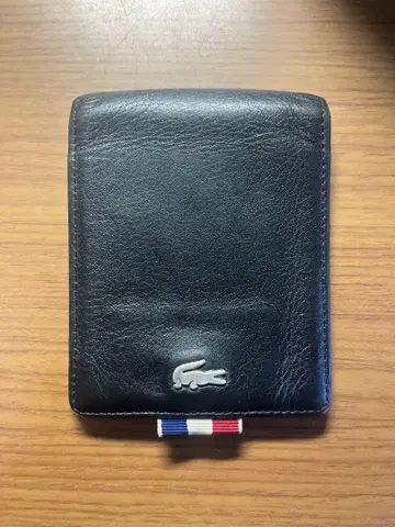 LACOSTE 블랙 가죽 카드 케이스