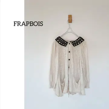 FRAPBOIS 플라보아 레이스 옷깃 가디건 얇은 소재 블라우스