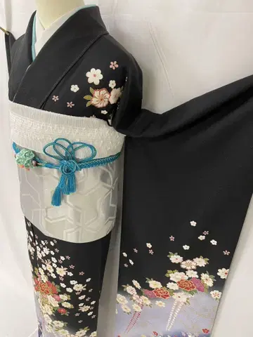 [ WA-Modern ] 순수 실크 후리소데 풀세트