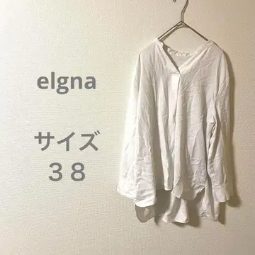elgna 화이트 V넥 긴팔 셔츠 청순