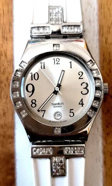 Swatch IBONY 손목시계 (쿼츠) 실버/화이트