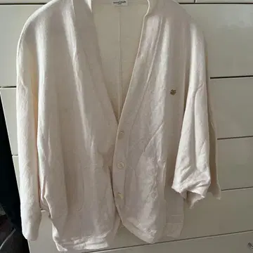 츠모리치사토 슬리브 고양이 크림색 오버사이즈 가디건