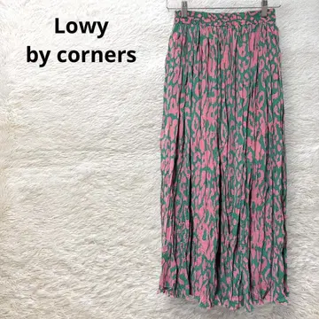 Lowy by corners 올 패턴 롱 플리츠 스커트 허리밴딩 M