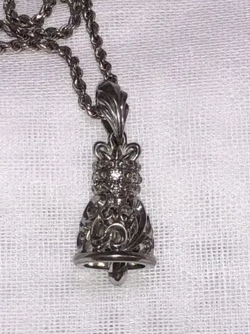 MOONBEAMS 실버 925 벨 CZ 목걸이 탑 문빔즈