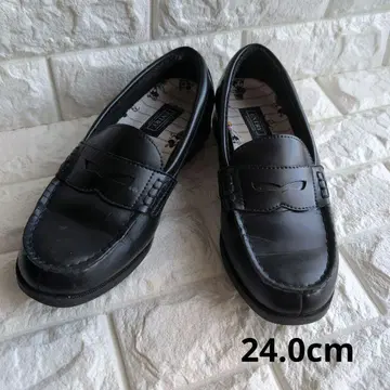 선착순 ENTRY 블랙 로퍼 미키마우스 패턴 24.0cm