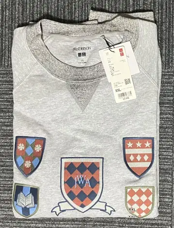 유니클로 x JW ANDERSON 엠블럼 스웨트 셔츠 그레이 XXL
