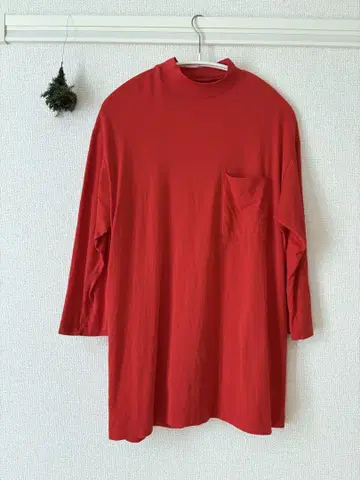 ALWEL 3/4 SLV HIGH NECK T 레드 M 사이즈