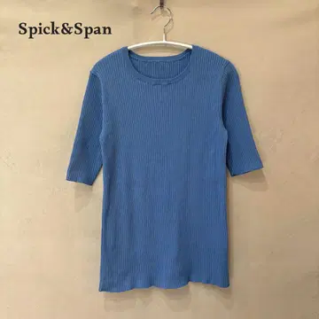 Spick&Span 스픽 앤 스팬 5분 소매 리브 풀오버 니트