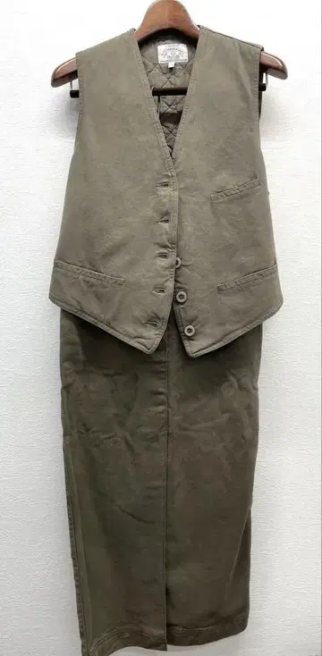 [ M ] 아르마니 진 셋업 베스트 타이트 롱 슬릿 스커트