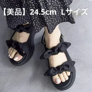 르탈론 리본 스니커즈 샌들 블랙 스포츠 샌들 24.5 L