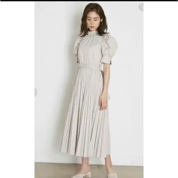 그레이 플리츠 원피스 반팔