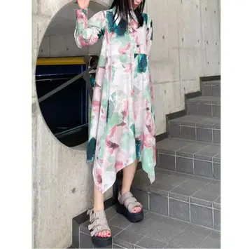 murua 뉴앙스 프린트 셔츠 원피스