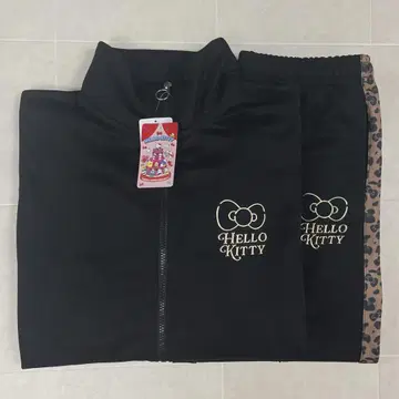 헬로키티 돈키 한정판 저지 상하의 셋업 레오파드 무늬 블랙 M