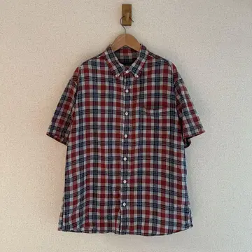 Eddie Bauer S/S shirts 체크 버튼 다운 L