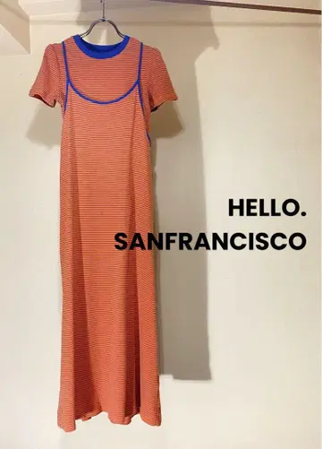 HELLO.SANFRANCISCO 레이어드 원피스 T셔츠 보더