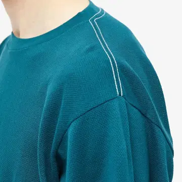 AURALEE COTTON MESH TEE #DARK GREEN